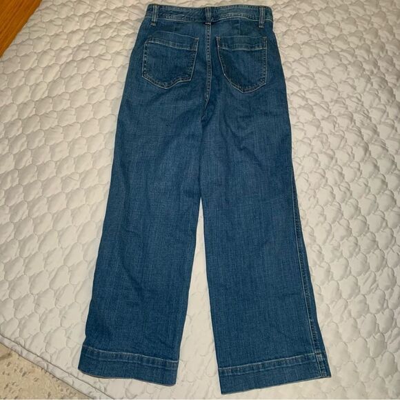 Sz 25 / 0 gap High Waist Medium Indigo Blue Crop Jean Pants - Picture 9 of 10